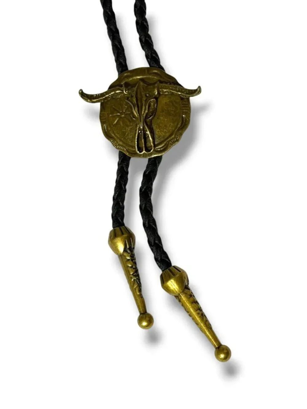 Vintage WesternāAntique Steer Skull Cowboy Bolo Tie OSFM NWT